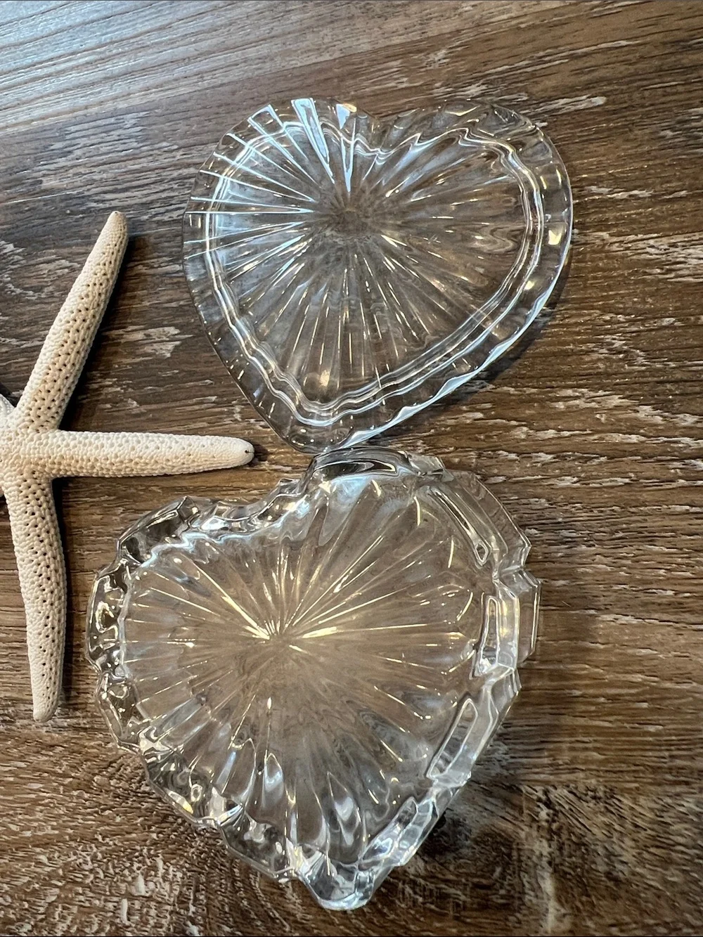 Clear Glass Heart Trinket Dish